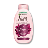Shampooing Garnier Ultra Doux Vignes Merveilleuses enrichi en huile de pépins de raisin pour cheveux déshydratés