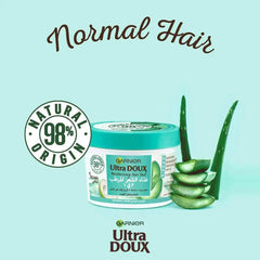 Garnier Ultra Doux Moisturizing Aloe Vera 3-In-1 Hair Food capillaire cheveux normaux 390 ml Makushop