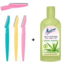 Rasoir à Sourcils et visage avec Gel Apaisant à l’Aloe Vera Madona 120 ml - - Makushop