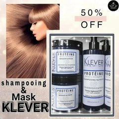 Shampoing Klever Premium + masck Protéine Tanino Collagéne 500ml - Makushop
