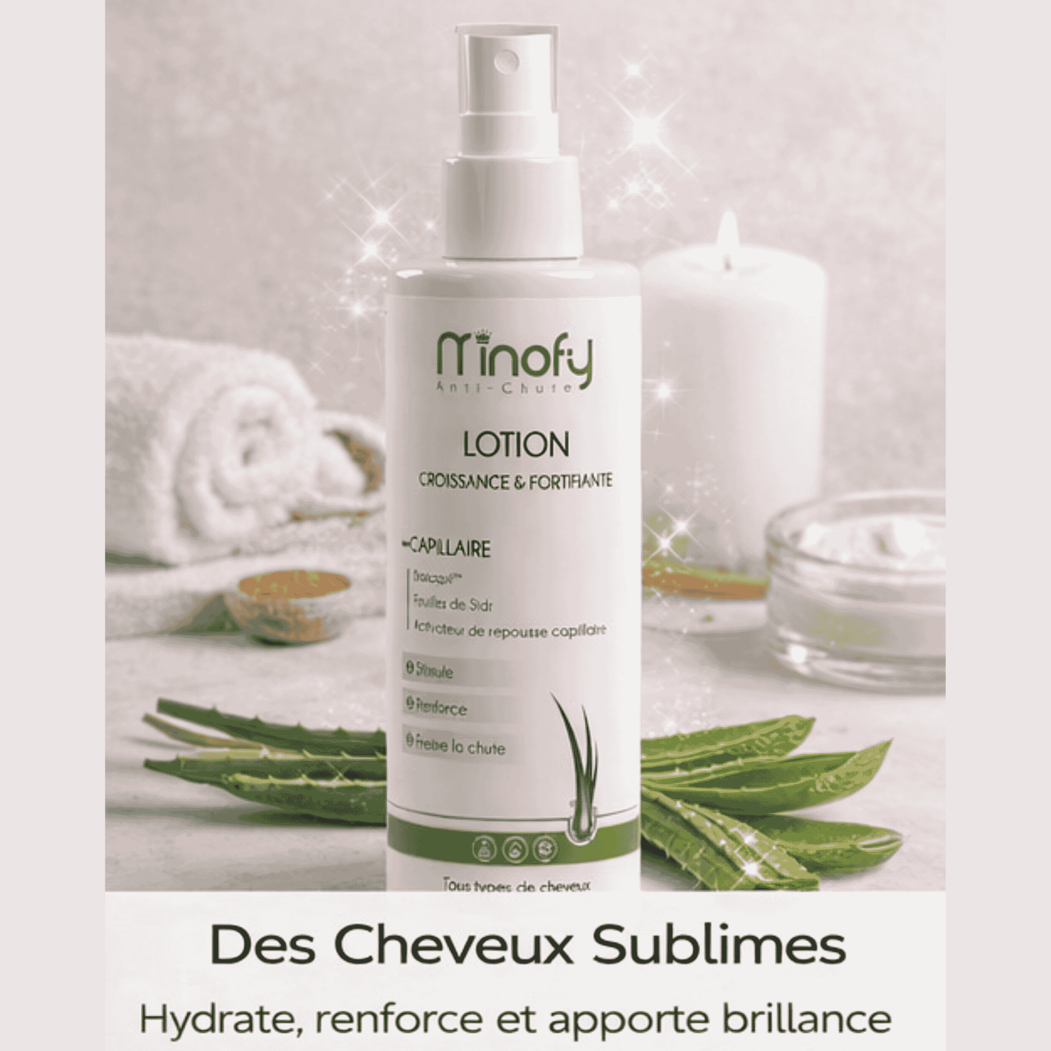 Minofy Lotion anti-chute pour hydrater, fortifier et apporter de la brillance aux cheveux