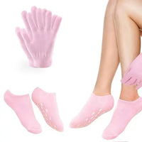 Moisturizing Socks  Gloves SetSilicone Socks Gel Gloves for WomenAloe Gel Socksspa SocksSoften Repairing Dry Cracked Hands and Feet Skin SPA Care GloveSocks Pink ZFYOUNG