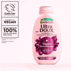 Garnier Ultra Doux Vignes Merveilleuses shampooing régénérant pour cheveux secs et déshydratés avec huile de pépins de raisin