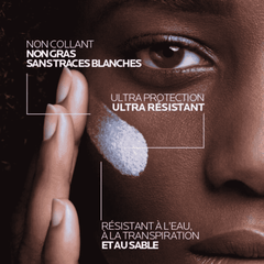 Application du La Roche-Posay Anthelios UVMUNE 400 Fluide Anti-Taches SPF 50+ sur visage