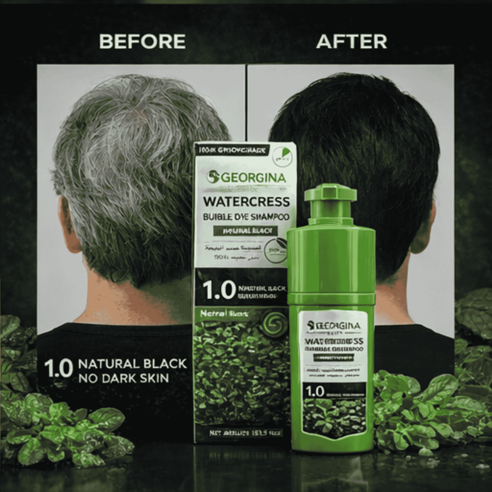 shampooing colorant cheveux Georgina cresson bubble dye shampooing maroc