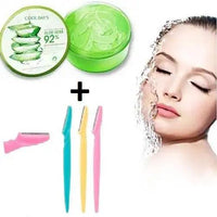 Rasoir à Sourcils et visage avec Gel Apaisant à l’Aloe Vera 300 g - Makushop